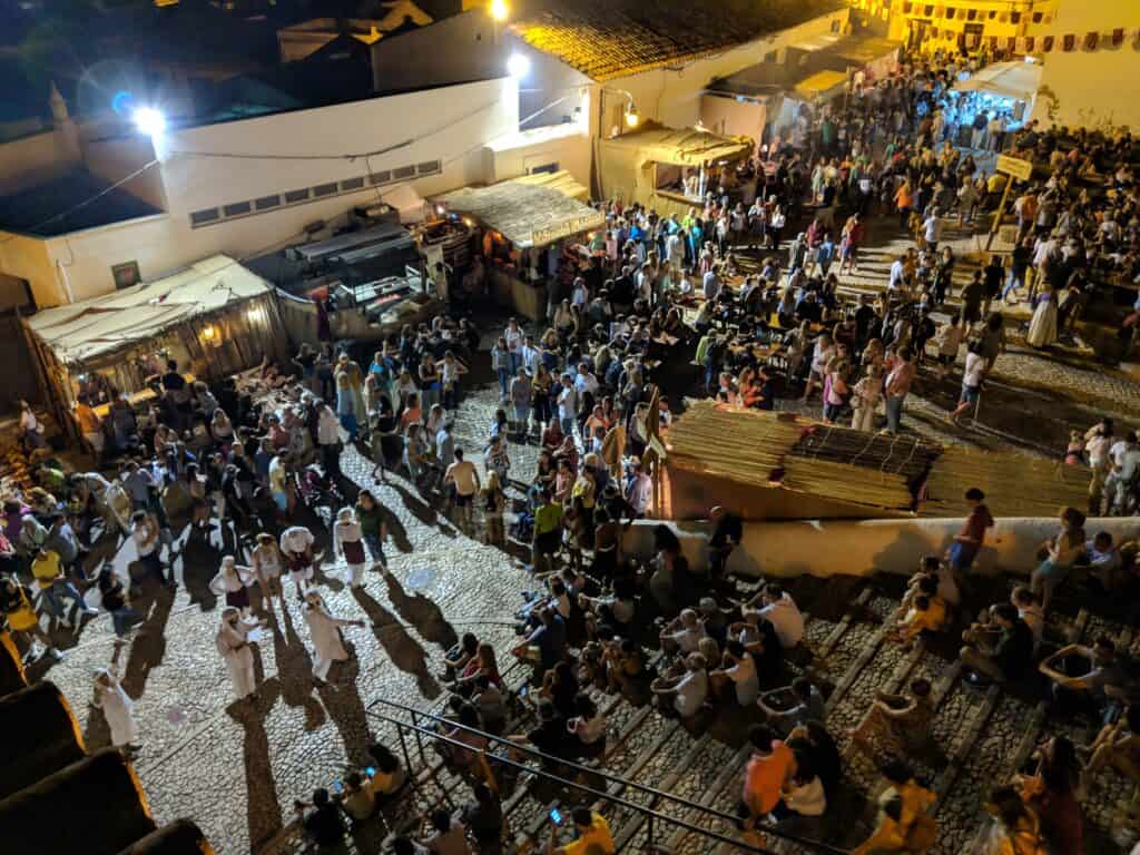 Crowd in a Medieval Fair in Portugal