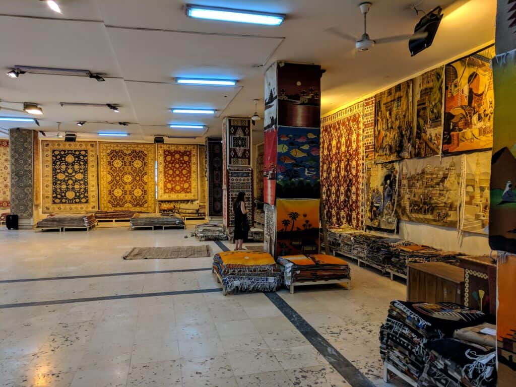 Carpet shop in Giza.